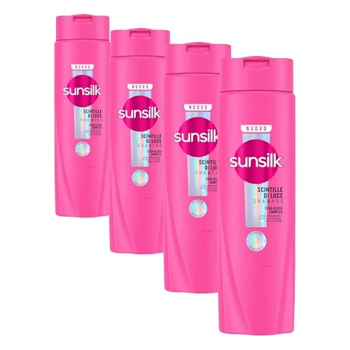 Offerta a tempo: Sunsilk, Shampoo Scintille di Luce, Shampoo Idratante e Districante, Dona Lucentezza al Capello, Formula Arricchita con Cera-Gloss Complex con Ceramide, Olio di Jojoba e Collagene, 250 ml - 20% da 11.96 € a 9.57 €
