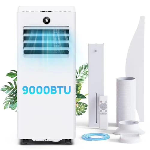 Offerta a tempo: Condizionatore Portatile 9000BTU, 4 IN 1 Climatizzatore Portatile con Raffrescamento Ventilazione Deumidificazione Silenzioso, Timer 24H, Basso Consumo, Kit di Installazione, per Casa Ufficio - 0.00% da 339.99 € a 339.99 €