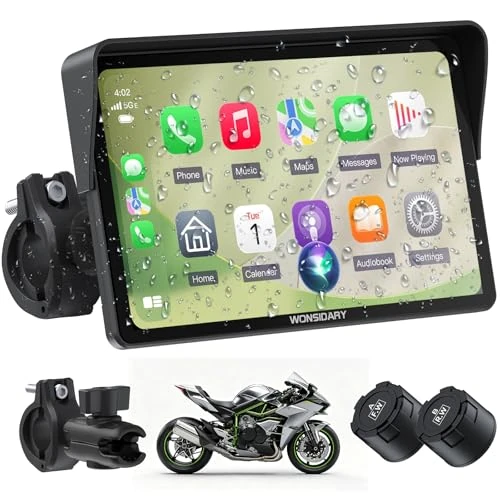 Offerta a tempo: Wonsidary W722TPMS Schermo CarPlay Moto 7" Wireless con Android Auto Moto,TPMS,Display GPS Moto Impermeabile IP67,Audio Bluetooth Doppio,Controllo Vocale,EQ,Sensore di Luce,Alimentazione USB/ACC - 0.00% da 179.99 € a 179.99 €