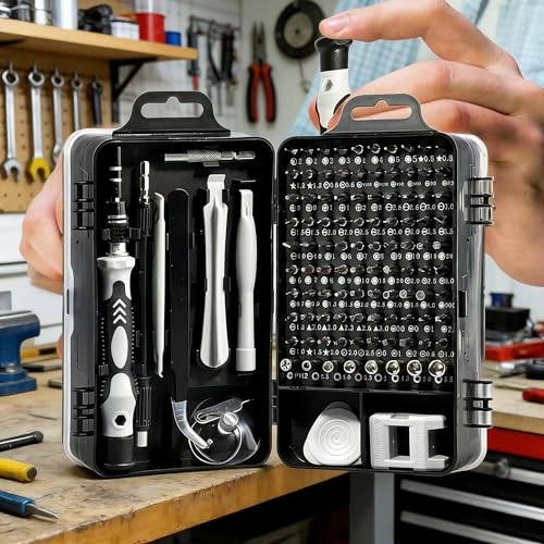 Offerta a tempo: Set di cacciaviti 115 in 1, Set di cacciaviti di precisione, Kit di strumenti di riparazione professionale per telefono, computer, orologio, console, occhiali e dispositivi elettronici, regalo per - 0.0% da 5.48 € a 5.48 €