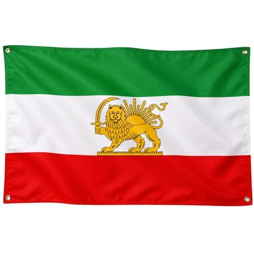 Offerta a tempo: Runesol - Bandiera antica dell'Iran, 91 x 15 cm, 4 occhielli, bandiera del leone e del sole, antico stendardo iraniano, Iran (antica Persia), grande bandiera persiana, per interni ed esterni - 5% da 8.99 € a 8.54 €