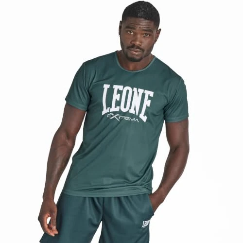 Offerta a tempo: LEONE 1947 ABX106 T-Shirt Uomo Logo, Maglia Palestra Fitness Training Bodybuilding, 100% Poliestere Polymesh, Verde Petrolio, Taglia M - 10% da 19.90 € a 17.99 €