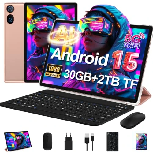 Offerta a tempo: Tablet 10 Pollici Android 15 con 30 GB RAM+2TB ROM Espansione, Widevine L1 - 57% da 229.99 € a 99.99 €