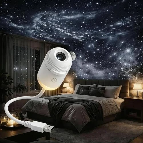 Offerta a tempo: JIABAOZ 2-in-1 Galaxy Projector Night Light, Multifunctional Portable Starry Sky Night Light Projector, 360° Rotating USB Powered with HD Films for Car and Bedroom Decoration (3-image) - 36% da 35.99 € a 22.99 €