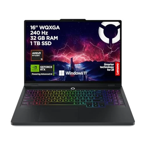 Offerta a tempo: Lenovo Legion Pro 5 Gaming Laptop - Display IPS WQXGA 16" 240Hz, NVIDIA GeForce RTX 5070 8GB, AMD Ryzen 9 8945HX, RAM 32GB, SSD 1TB, Windows 11 Home, Tastiera RGB italiana - Eclipse Black - 17% da 2399.00 € a 1999.00 €