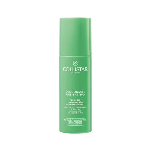 Offerta a tempo: Collistar Deodorante Multi Attivo Pelli Ipersensibili 24 ore, Deo spray ecologico senza gas delicato sulla pelle, Senza alcol e profumo, 100ml - 40% da 23.00 € a 13.80 €