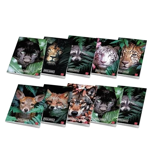 Offerta a tempo: Pigna confezione 10 Maxi Quaderni A4 ANIMAL, pagine 80+risguardo, righe con margine - 0.00% da 12.00 € a 12.00 €