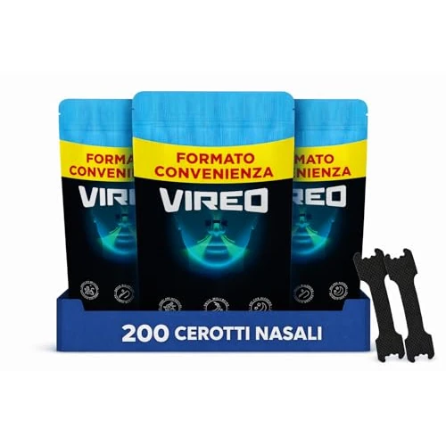 Offerta a tempo: Vireo® Cerotti Nasali Neri 200 pezzi, Strisce Nasali, Cerotti Naso Forma Tradizionale, Alta Tenuta, Qualità Premium, Sonno e Uso Quotidiano - 0.0% da 14.99 € a 14.99 €
