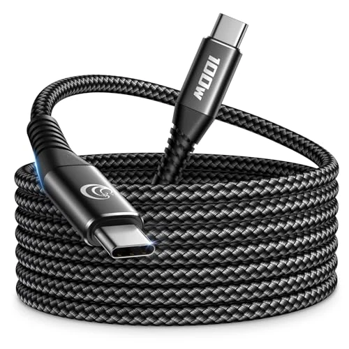Offerta a tempo: Cavo USB C USB C 3M 100W 5A Cavetto Ricarica Rapida PD USB Type-C Caricatore Carica Nylon Filo Caricabatterie USBC per iPhone 17 15 16 Pro Max/Plus iPad MacBook Samsung Galaxy S25 S26 Google Pixel - 9% da 10.99 € a 9.99 €