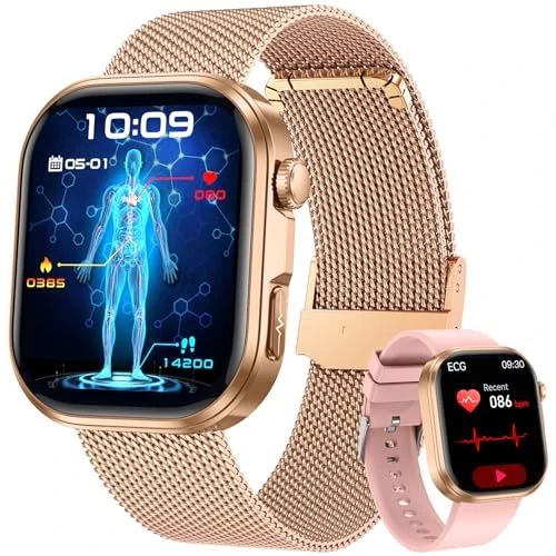Offerta a tempo: Orologio Smartwatch Donna con ECG+HRV: 1.88" Smart Watch con Bluetooth Chiamate Cardiofrequenzimetro Pressione Sonno Smartband 130+ Modalità Sportive Torcia Impermeabile IP67 Orologi per IOS e Android - 0.00% da 79.99 € a 79.99 €