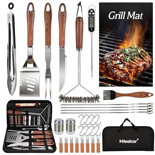Offre limitée : 31PCS Kit Barbecue Ustensiles en Acier Inoxydable Professionnel,Kit d'Accessoire Barbecue avec Sac Portable,Cadeaux pour Homme,pour Jardin,Camping d'Extérieur et Pique-Nique (31 PCS) de 32.29 € à 33.99 € (-5.26% de remise)