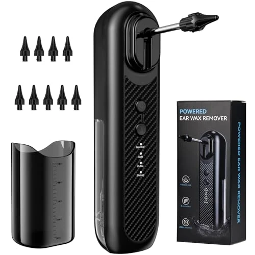 Oferta limitada: OHFAMO Limpiador de Oídos Eléctrico, Removedor de Cerumen con 5 Modos de Limpieza, Sistema de Irrigación Auditiva con Pantalla LCD, IPX5 Impermeable, Depósito de 250ml, Recargable USB-C de 29.99 € a 27.99 € (ahorro 7%)