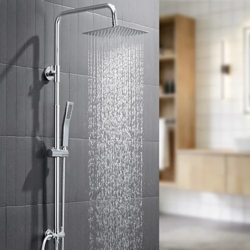 Offerta a tempo: Auralum Colonna Doccia senza Miscelatore, Colonna Doccia Acciaio Inox con Saliscendi Doccia Altezza Regolabile 72-110cm, Asta Doccia con Soffione e Doccetta, Ideal Standard Gruppo Doccia per Vasca - 35% da 99.99 € a 64.59 €