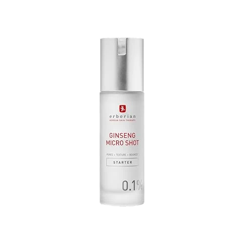 Offerta a tempo: Erborian - Ginseng Micro Shot - Starter 0.1% - Siero Viso Retexturizzante ispirato al Micro-Needling - Con Ginseng e Collagene per Pori Affinati e Pelle Liscia - Cura Coreana - 30ml - 33% da 49.90 € a 33.67 €