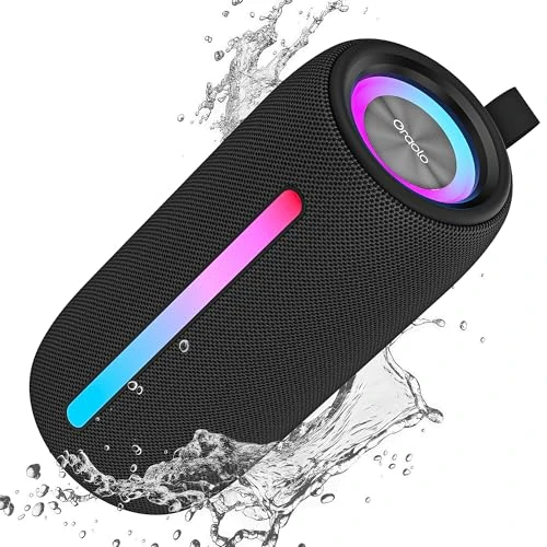 oraolo Cassa Bluetooth, Altoparlante Portatile Wireless con Suono Stereo Cassa Bluetooth Potente da 24W, Luci RGB, Bluetooth 5.4, Supporto AUX/TF Card, Impermeabile IPX6 per Esterno, Adatto per Feste