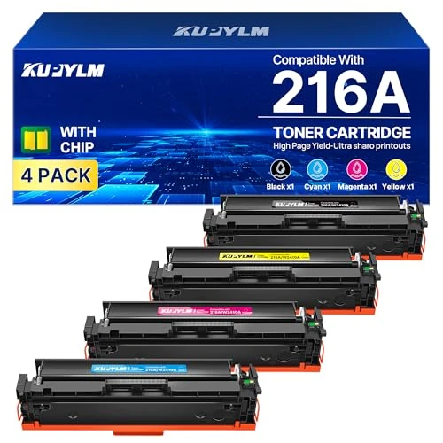 Offerta a tempo: KUPYLM 216A W2410A Toner Con Chip Compatibile per HP 216A per HP Color LaserJet Pro MFP M183fw M182n M182nw M183fdw M155nw M155dw W2410A W2411A W2412A W2413A (1Nero 1Ciano 1Giallo 1Magenta, 4-Pack) - 19% da 105.99 € a 85.49 €