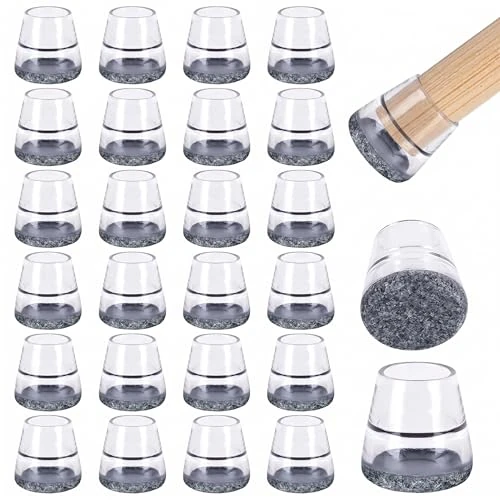 Offerta a tempo: CIOXSOIO 24 Pezzi Gommini per Sedie, Piccolo Tappi per Sedie 14-20mm, Elastiche Coprigambe per Chair in TPR con Feltrini, Protezioni per Gambe di Rotondi e Quadrati Chair Mobili, Grigio Feltro - 55% da 10.99 € a 4.99 €