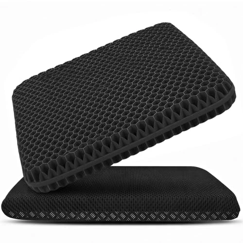 Offerta a tempo: Cuscino per Sedia da Ufficio,Cuscino in Gel,Cuscino Antidecubito,a Nido d’ape-Antiscivolo,Traspirante e con Fodera Rimovibile,Adatto per Sedie da Ufficio,Sedili Auto e Sedie da Casa (nero, 42*39*4) - 0.00% da 26.99 € a 26.99 €