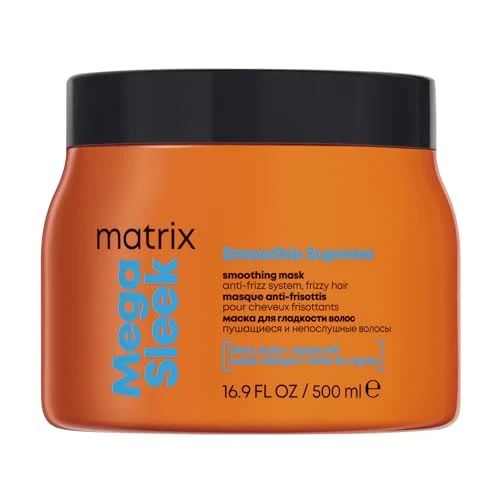 Offerta a tempo: Matrix Mega Sleek Maschera Levigante Anti-Crespo, Formula Professionale, Per Tutti i Tipi di Capelli Crespi, Per Capelli Liberi dal Crespo a Lungo, Nutre Intensamente e Protegge dall'Umidità, 500ml - 15% da 28.35 € a 23.99 €