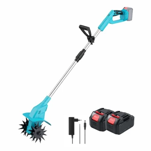 Offerta a tempo: Motozappa Elettrica a Batteria 48V, Zappetta da Giardino Portatile con Asta Regolabile in Acciaio Inox, Attrezzo per Lavorazione e Frantumazione Terreno, 2 Batterie Incluse + Caricatore. - 9% da 99.00 € a 89.90 €