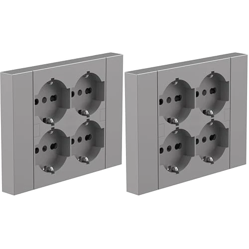 Electraline 22135 Multipresa da incasso Quadra 4 Posti Universali P40, compatibile con tutte le scatole da incasso 3 posti (muratura o cartongesso) (Confezione da 2)