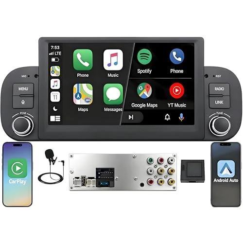 Tijdelijke aanbieding: Autoradio voor FIAT Panda 2003-2012, Linux, 2s snelstart, FIAT Panda scherm ondersteunt stuurbediening, draadloze CarPlay/Android Auto, RDS-radio, DSP, 4x45W, Bluetooth, Canbus, USB, 1-DIN, Plug van 199.02 € naar 199.02 € (0.00% kor