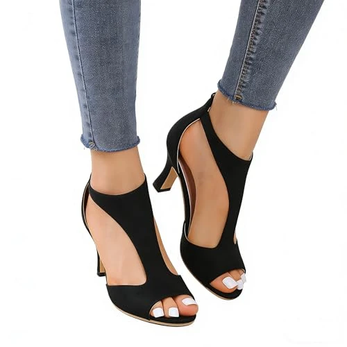 Offerta a tempo: Sobzia Sandali Donna Estive,Sandali Donna Estive con Tacco, Alluce Valgo con Tacchi Alti Comode Eleganti Scarpe Aperte Cerimonia Sandalo Matrimonio Pianta Larga Scarpa da Ballo Nero 39 - 0.00% da 23.98 € a 23.98 €