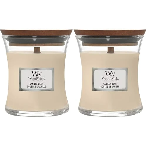 Offerta a tempo: WoodWick Candela profumata Hourglass media con stoppino crepitante | Baccello di vaniglia| Durata della fragranza: fino a 20 ore (Confezione da 2) - 40% da 25.98 € a 15.58 €