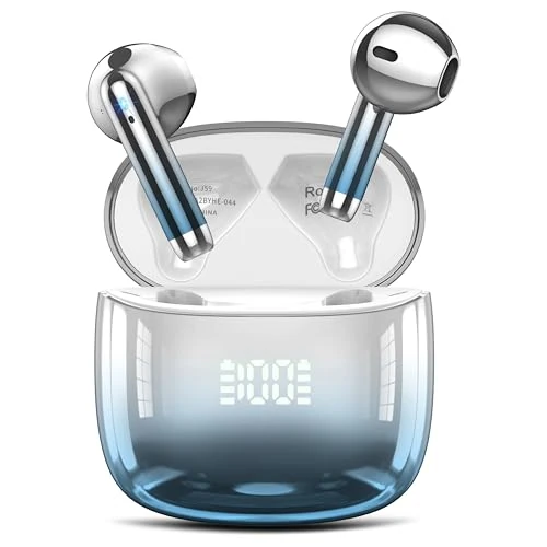 Offerta a tempo: Ddidbi Cuffie Bluetooth, Auricolari Bluetooth 5.4 Incorporato Driver da 14.2mm, Cuffie Wireless con Bassi Icmmersivi, IP7 Impermeabili Cuffiette Bluetooth, 40H Cuffie Senza Fili con Display LED, Blu - 75% da 79.99 € a 19.99 €