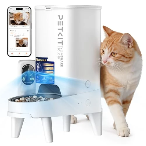 Offerta a tempo: PETKIT YumShare Solo 2 Distributore Automatico di Cibo per Gatti con Telecamera HD 1080p, Riconoscimento Multiplo Gatti, Funzioni AI, Wi-Fi 2.4/5 GHz, Capacità 3L, Ciotola in Acciaio Inossidabile - 0.00% da 179.00 € a 179.00 €