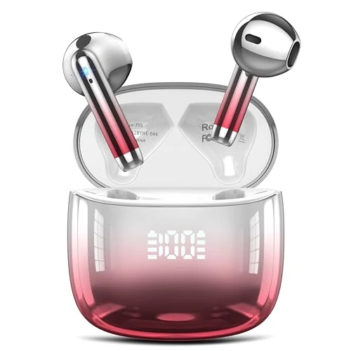 Offre limitée : Ecouteurs Bluetooth Sans fil, Écouteurs Bluetooth 5.4, Oreillette Bluetooth HiFi Stéréo avec 4 ENC Mic, Casque Bluetooth Sans fil avec Écran LED, 40H, Étanche IP7 Écouteur, Contrôle Tactile, Rouge de 19.99 € à 18.99 € (5% de remise)