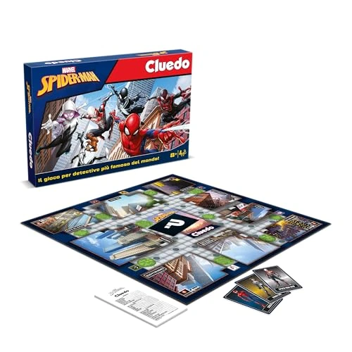 Offerta a tempo: Winning Moves Cluedo Gioco da Tavolo Italiano Spiderman - Giochi da Tavolo Adulti e Bambini, per 2 a 6 Giocatori, Giochi da Tavolo Bambini 8 Anni - 5% da 24.01 € a 22.81 €