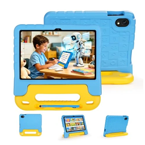 Offerta a tempo: SUMTAB Tablet Bambini 10 Pollici, Android 15 Tablet Educativo con Processore Octa-Core per Gaming, 30GB RAM 128GB ROM Espandibile TF 2TB, 5G e WiFi 6, Penna Stilo Inclusa e Custodia Antiurto Blu - 29% da 109.00 € a 77.15 €
