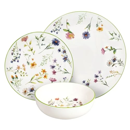 Offerta a tempo: Tognana Juliette, Servizio piatti per 4 persone 12 pezzi, porcellana, Multicolor - 41% da 132.90 € a 77.99 €
