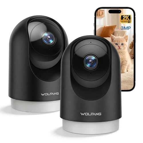 Limited-time offer: WOLFANG 2K Indoor Camera, Pet Camera with Motion Detection, Wi-Fi CCTV Home Security Camera with Night Vision, Works with Alexa/Google, No Monthly Fee, 2 Pack from 42.99 £ to 42.99 £ (save 0.00%)