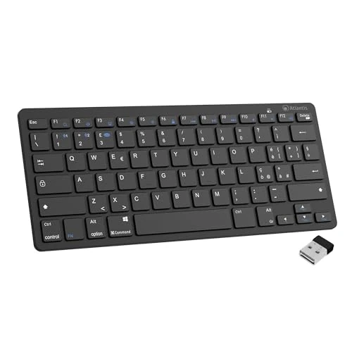 Oferta limitada: Atlantis Argo 900 Mini Teclado, Ultra Delgada Inalámbrica, RF + Bluetooth, QWERTY 78 Teclas Chocolate Key, para PC/Notebook/Smartphone/Tablet/iOS/Android, Negro de 19.82 € a 19.82 € (ahorro 0.00%)