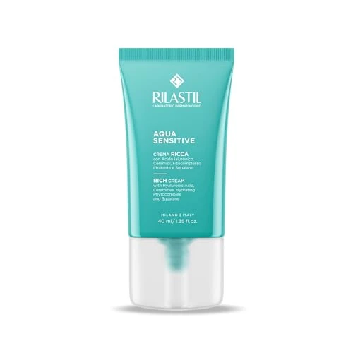 Zeitlich begrenztes Angebot: Rilastil Aqua Sensitive Reichhaltige Creme, Tägliche Feuchtigkeitspflege, Reichhaltige Textur, mit Hyaluronsäure, Ceramiden und Squalan, 40 ml von 22.98 € auf 22.98 € (0.00% Rabatt)