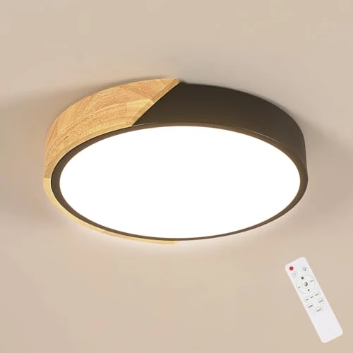 Offerta a tempo: Riserva Plafoniera LED Soffitto Dimmerabile 43W, Legno, Nero, 3000K-6500K - 0.00% da 36.90 € a 36.90 €