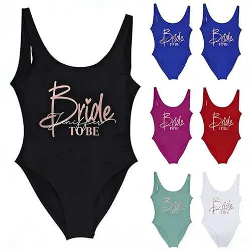 Generico Costume Bride Costumi da Bagno Donna Costume Team Bride Bikini Bride to be Addio al Nubilato Addio al Nubilato Costume da Bagno Costumi da Bagno Slip Cotone Donna Bikini Mare