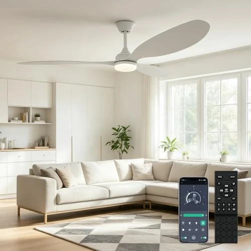Offerta a tempo: YrgePowk 130CM Ventilatore da Soffitto con Luce, LED Fan Plafoniera con Telecomando 6 Velocità Reversibile, Dimmerabile, Timer - 19% da 99.99 € a 80.99 €
