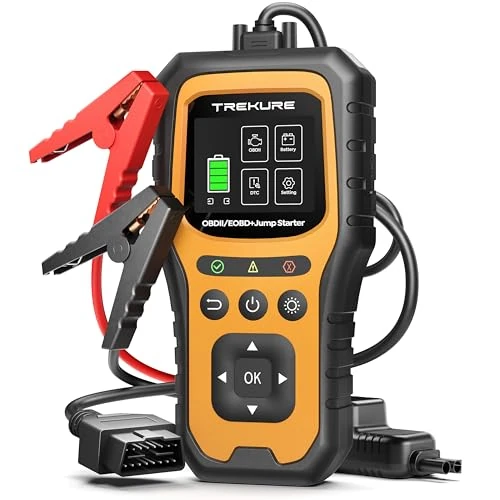 Oferta limitada: TREKURE Arrancador de Baterías de Coche 6000A con OBD2 Diagnosis Coche, Arrancador de Coches Portátil con Función de Arranque Forzado, Prueba de Batería, Pantalla Grande(para All Gas o 10L Diesel) de 99.99 € a 75.99 € (ahorro 24%)