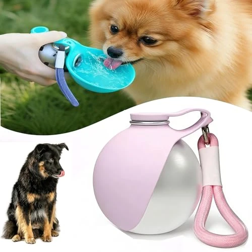 Offerta a tempo: Borraccia Cane, Bottiglia Portatile (285 Ml), Per Cani E Gatti, Distributore D'Acqua Anti-Goccia Con Ciotola Pieghevole In Silicone, Ideale Per Passeggiate Ed Escursioni All'Aperto (Rosa) - 29% da 13.88 € a 9.80 €