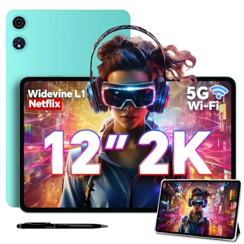 Oferta limitada: ODEA A12 Tablet 12 Pulgadas | Pantalla 2K | Octa-Core T7200 | 12 GB RAM + 128 GB ROM | 13MP + 8MP | 8000 mAh | Facial ID | Widevine L1 | Wi-Fi 5 | Android 15 | Tablet con Lápiz y Funda de 169.99 € a 169.99 € (ahorro 0.00%)