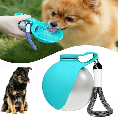 Offerta a tempo: Borraccia Cane, Bottiglia Portatile (285 Ml), Per Cani E Gatti, Distributore D'Acqua Anti-Goccia Con Ciotola Pieghevole In Silicone, Ideale Per Passeggiate Ed Escursioni All'Aperto (Blu) - 23% da 15.59 € a 11.99 €