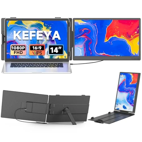 Limited-time offer: KEFEYA Laptop Screen Extender 14", FHD 1080P IPS Laptop Monitor Extender, Portable Monitor for Laptops 13-17" with USB-C/HDMI Port, Plug n Play for Windows/Mac/Android/Switch/PS5 from $199.99 to $94.99 (save 52.5%)