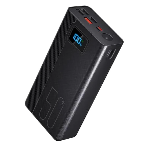 Offerta a tempo: 50000mAh Power Bank con cavo integrato: batteria esterna da 22,5 W a ricarica rapida con grande capacità, caricatore portatile con torcia a LED e 7 uscite e 3 ingressi-50000mAh Power Bank - 0.00% da 47.99 € a 47.99 €
