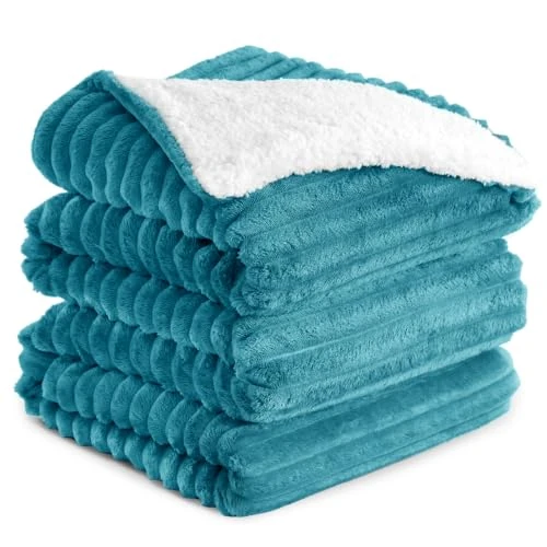 Offerta a tempo: RUIKASI Plaid Coperta Pile Matrimoniale - 220x240 cm Coperta Termica Invernale Sherpa Morbida per Grande Letto Matrimoniale, Turchese - 16% da 49.99 € a 41.99 €