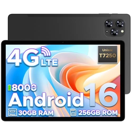 Offerta a tempo: TAB G6 Android 16 Tablet 11 Pollici, 4G LTE 90Hz, 30GB RAM+256GB ROM/TF 2TB, Octa-Core Tablet con Sim, 8000mAh/Gemini AI/Widevine L1/13MP+5MP/OTG/BT5/FACE ID/Doppi altoparlanti/3.5mm Jack-Nero - 0.00% da 332.99 € a 332.99 €