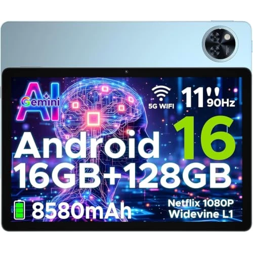 Offerta a tempo: POPUX U11 Android 16 Tablet 11 Pollici Gemini AI 16GB RAM +128GB ROM (2TB TF) 8580mAh Gaming Tablet Unisoc T7200 Octa-Core 13MP+5MP Tablets PC WIFI 5/ GMS/ WidevineL1/ 3.5mm Audio/GPS/Face ID/OTG,Blu - 33% da 239.99 € a 159.99 €