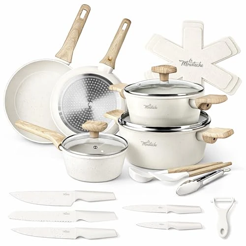 Offerta a tempo: La Moustache - Batteria di Pentole e Padelle Antiaderenti in Alluminio - 0.00% da 79.70 € a 79.70 €